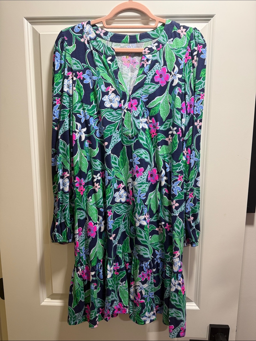 Lilly Pulitzer Long Sleeve Cotton Floral Dress sz Small EUC